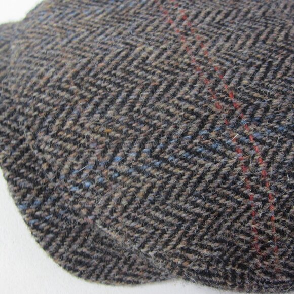 NEW Wigens 7 5/8" NWT Harris Tweed Newsboy Brown Herringbone Size 61 Insulated - Picture 5 of 14